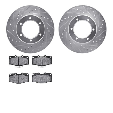 Dynamic Friction Co 7402-76007, Rotors-Drilled and Slotted-Silver with Ultimate Duty Performance Brake Pads, Zinc Coated 7402-76007